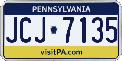 PA license plate JCJ7135