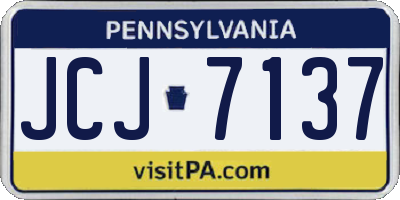 PA license plate JCJ7137