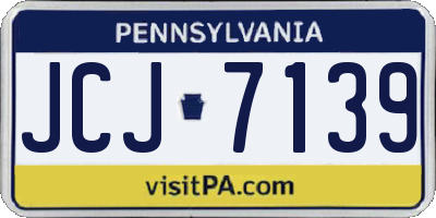 PA license plate JCJ7139