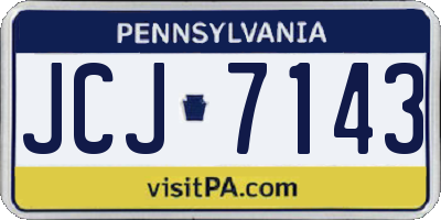 PA license plate JCJ7143