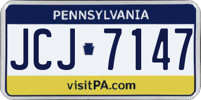 PA license plate JCJ7147