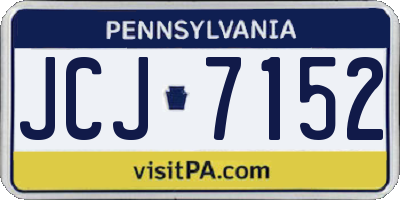 PA license plate JCJ7152