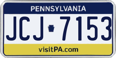PA license plate JCJ7153