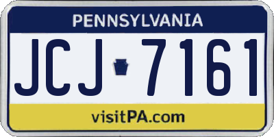 PA license plate JCJ7161