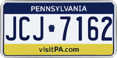 PA license plate JCJ7162