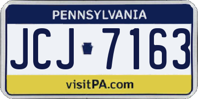 PA license plate JCJ7163