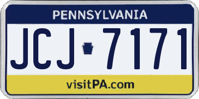 PA license plate JCJ7171