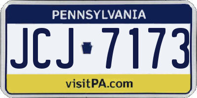 PA license plate JCJ7173