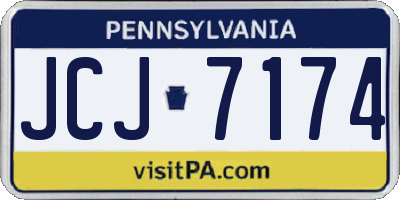 PA license plate JCJ7174