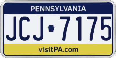 PA license plate JCJ7175