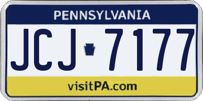 PA license plate JCJ7177