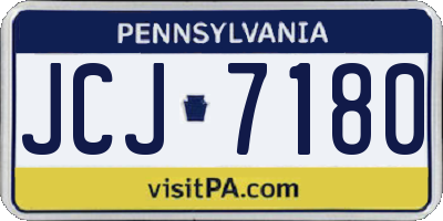 PA license plate JCJ7180
