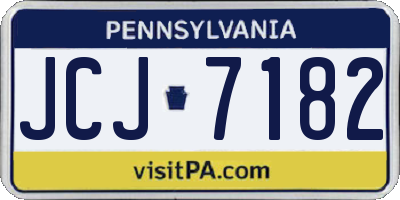 PA license plate JCJ7182