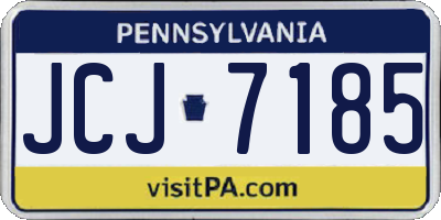 PA license plate JCJ7185