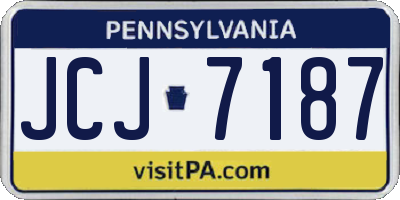 PA license plate JCJ7187