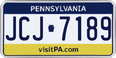 PA license plate JCJ7189