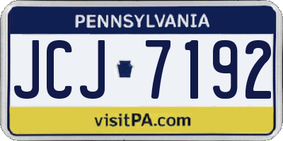 PA license plate JCJ7192
