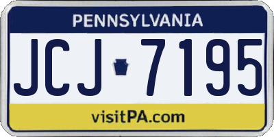 PA license plate JCJ7195