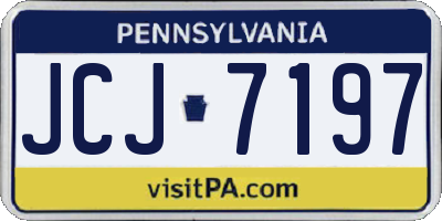 PA license plate JCJ7197