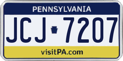 PA license plate JCJ7207