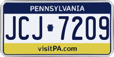 PA license plate JCJ7209