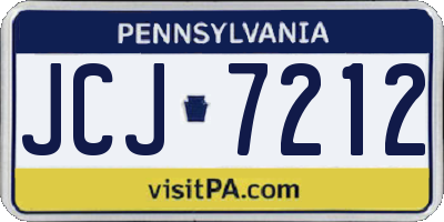 PA license plate JCJ7212
