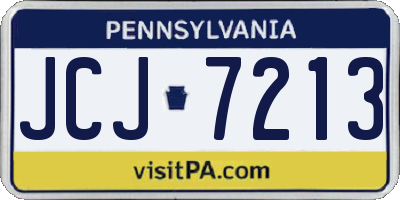 PA license plate JCJ7213