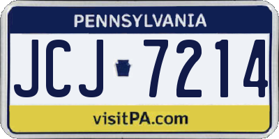 PA license plate JCJ7214