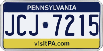 PA license plate JCJ7215