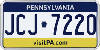 PA license plate JCJ7220