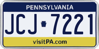 PA license plate JCJ7221