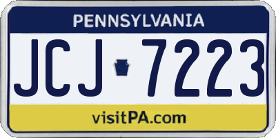 PA license plate JCJ7223
