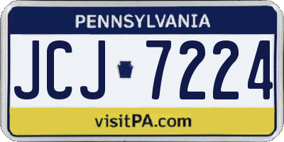PA license plate JCJ7224