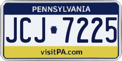 PA license plate JCJ7225