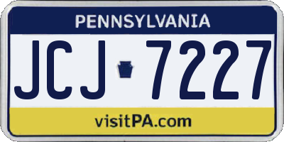 PA license plate JCJ7227