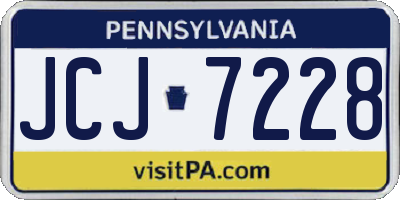 PA license plate JCJ7228