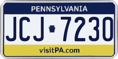 PA license plate JCJ7230