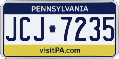PA license plate JCJ7235