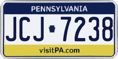 PA license plate JCJ7238