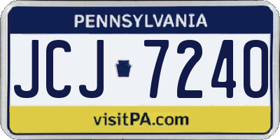 PA license plate JCJ7240