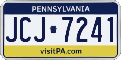 PA license plate JCJ7241