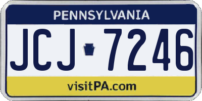 PA license plate JCJ7246