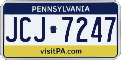 PA license plate JCJ7247