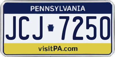 PA license plate JCJ7250