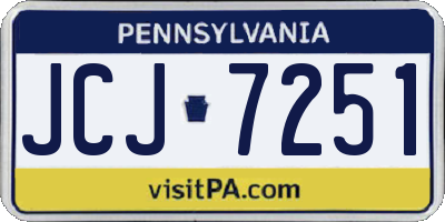 PA license plate JCJ7251