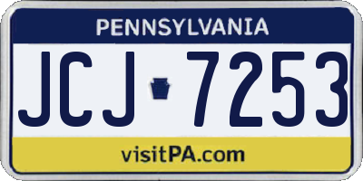PA license plate JCJ7253