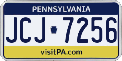 PA license plate JCJ7256