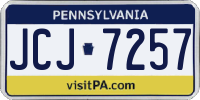 PA license plate JCJ7257