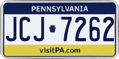 PA license plate JCJ7262