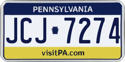PA license plate JCJ7274